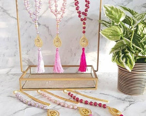 Pink/Purple Luxe Tasbih & Bookmark Set